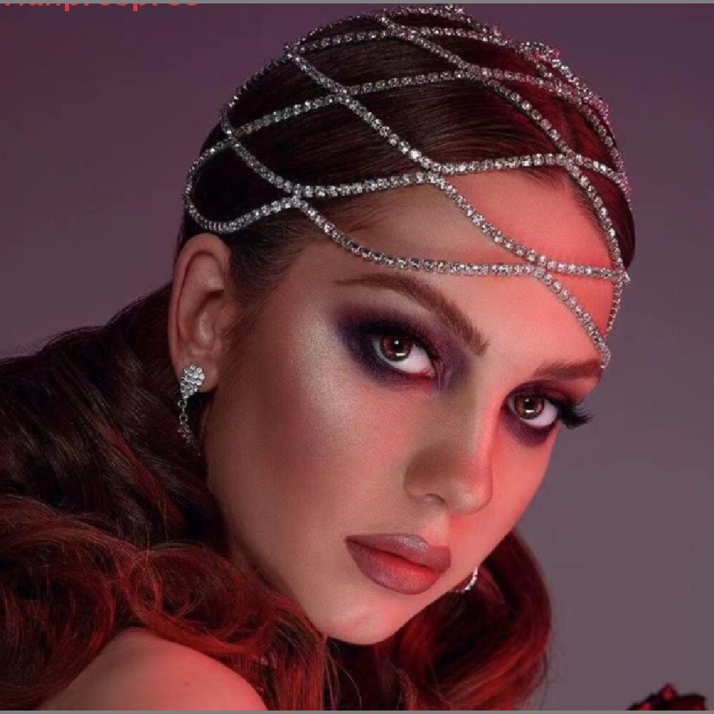 Dây Cài Tóc Dạng Lưới Nhiều Lớp Đính Đá Toàn Diện Cho Cô Dâu