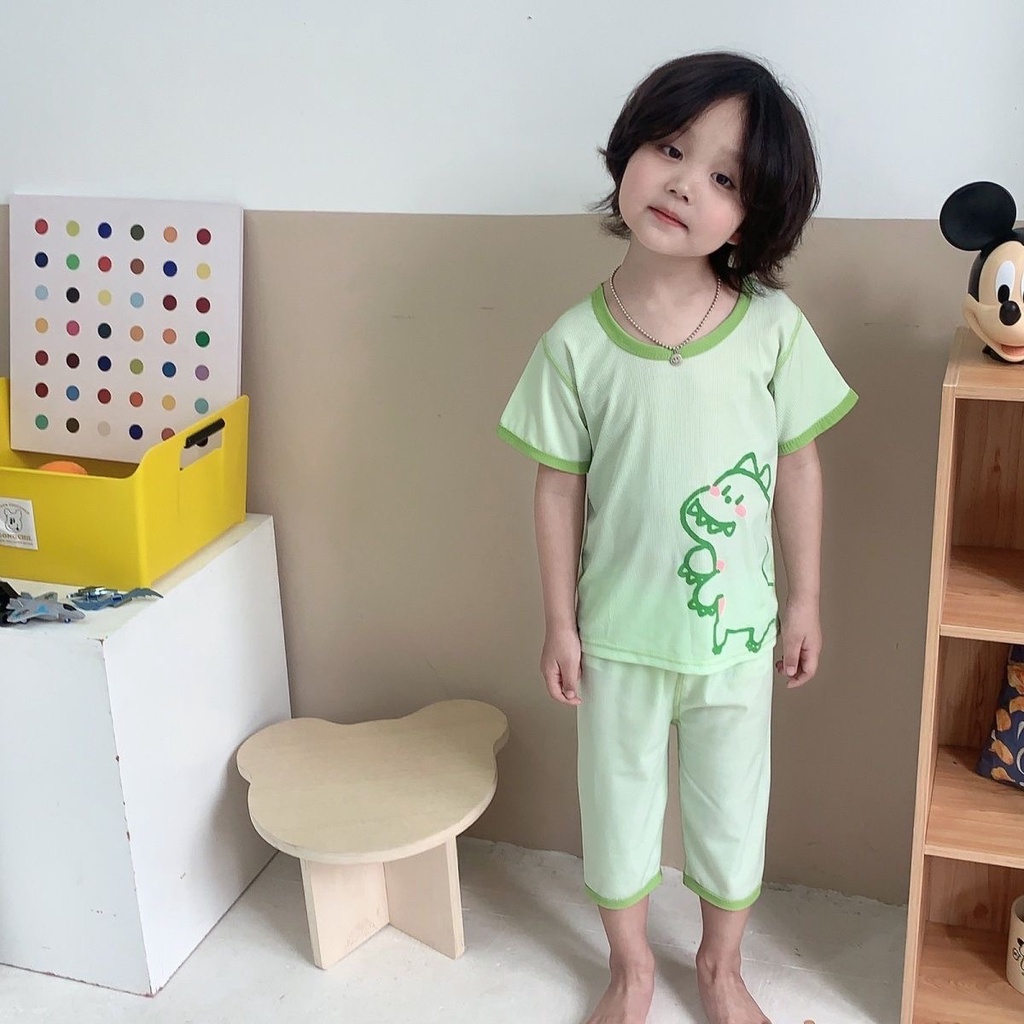 Bộ Đồ Ngủ Thiết Kế Dễ Thương Thoáng Khí Thời Trang Mùa Hè Cho Bé Từ 0-7 Tuổi