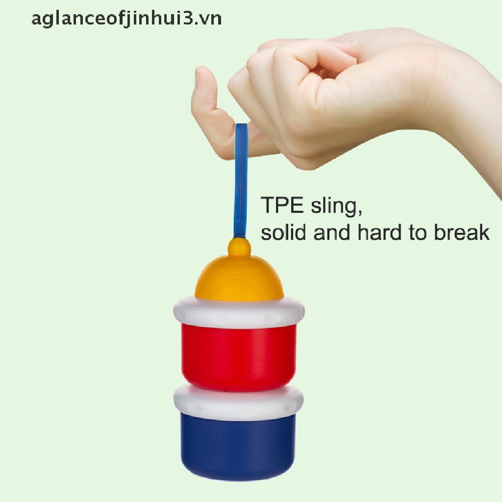 Afhvn ~ Hộp Đựng Thức Ăn Ngũ Cốc Sữa Bột Em Bé Sơ Sinh 3 Tầng Nhỏ Gọn