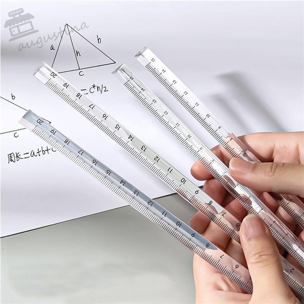 AUGUSTINA Thước tam giác đo thẳng chính xác trong suốt hai mặt 15/20cm cho học sinh