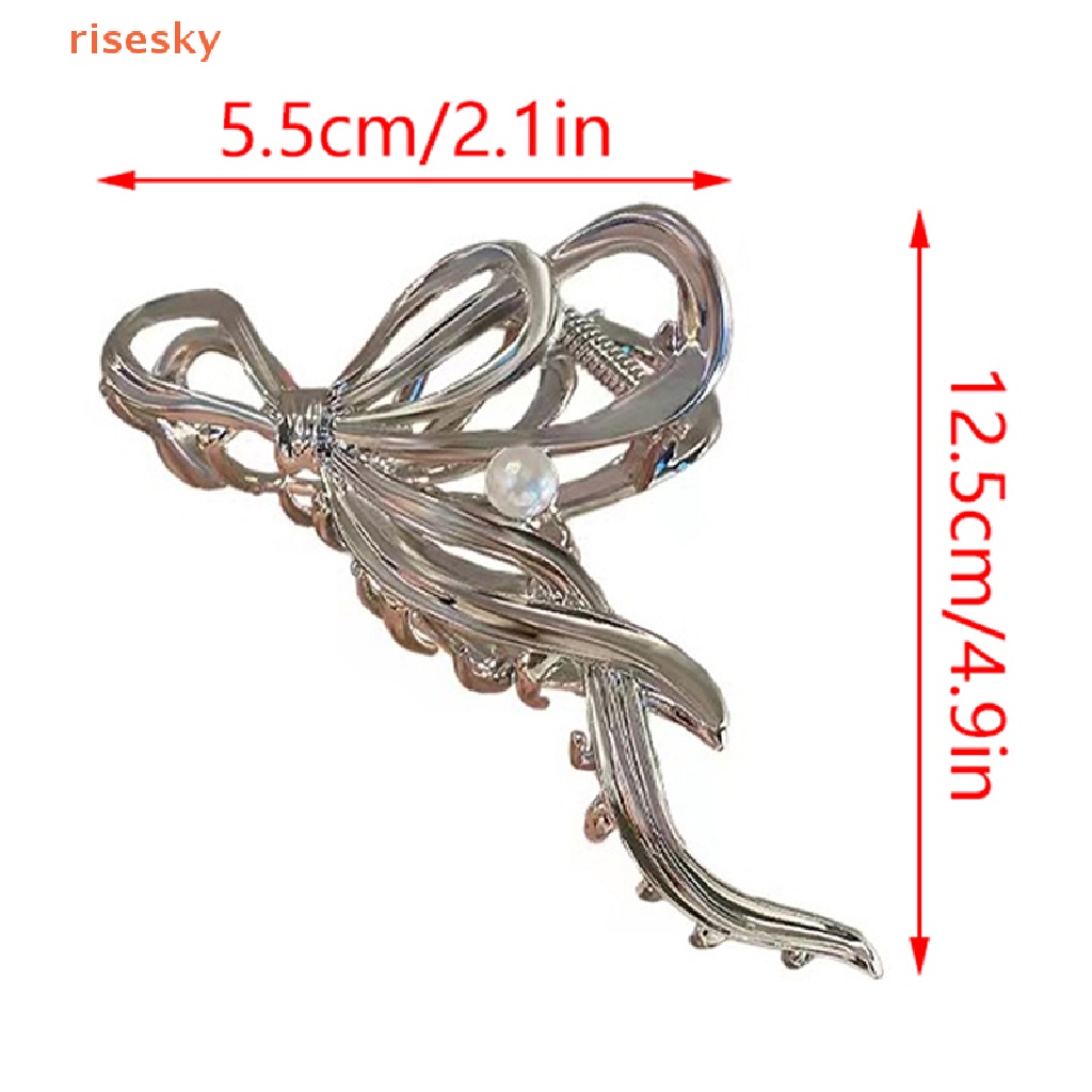 Kẹp Tóc Hình Cá Mập Bằng Kim Loại Đính Ngọc Trai Giả Cho Nữ