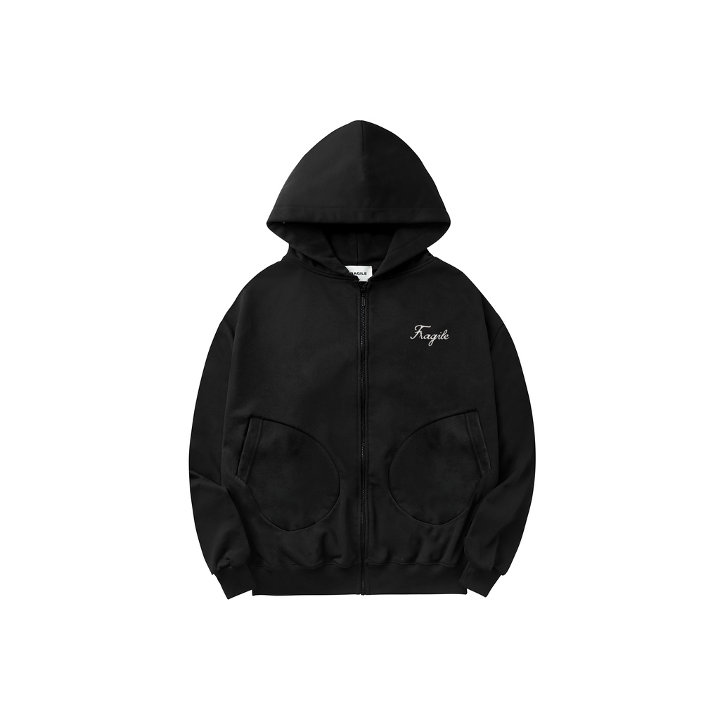 Áo Black Zip-up Hoodie