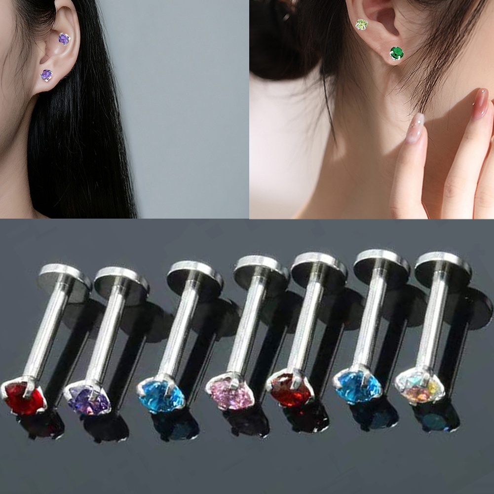 Khuyên Mũi / Môi / Cơ Thể Đính Đá Zircon Tinh Tế Thời Trang Mới Dễ Phối Đồ Cho Nữ 16G