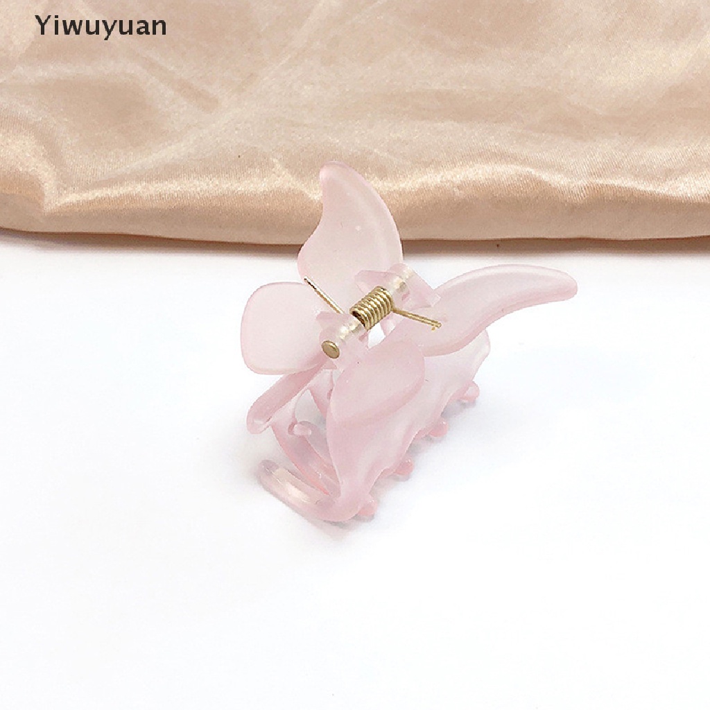 < Yiwuyuan > Kẹp Tóc Hình Bướm Ngọc Trai Bằng Nhựa Resin Mới Ngọt Ngào