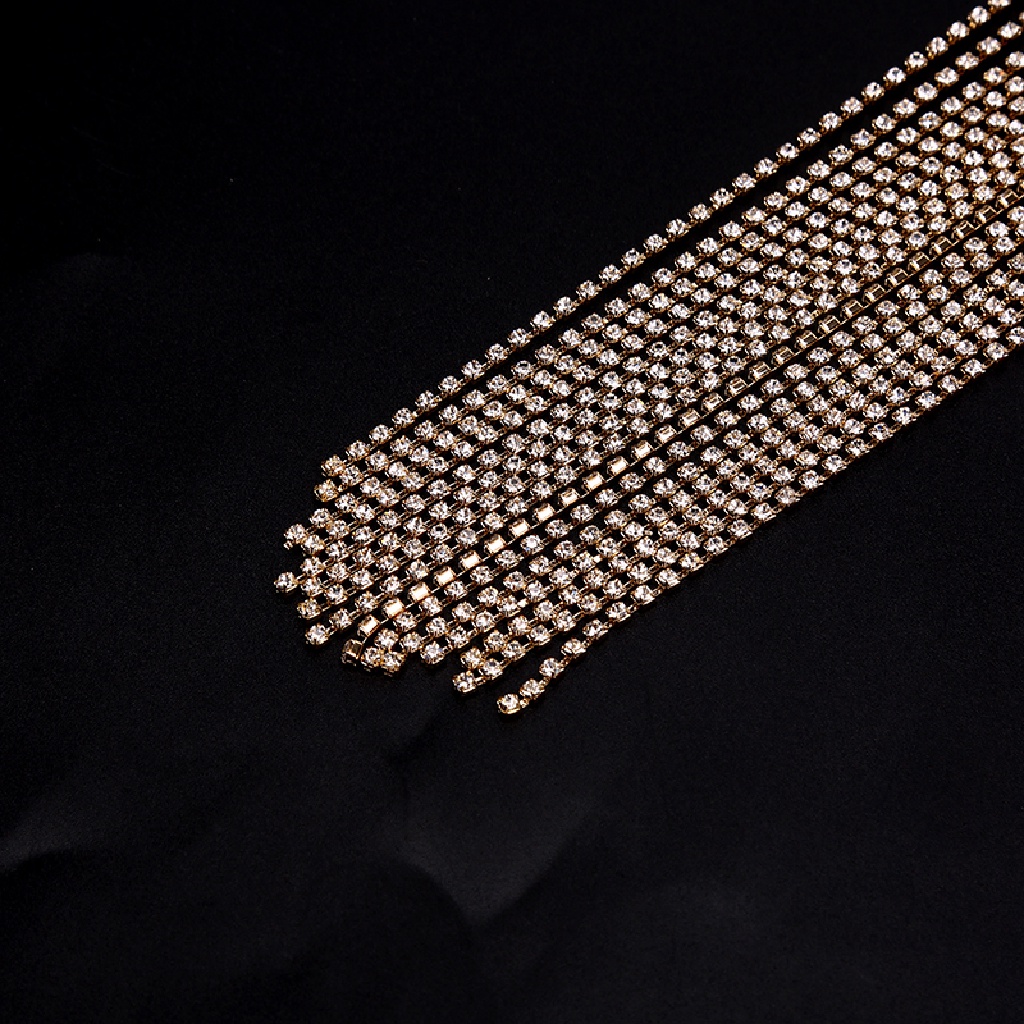 &lt; Yiwuyuan &gt; Kẹp Tóc Chuỗi Dài Đính Đá Lấp Lánh Quà Tặng Trang Sức Cho Nữ