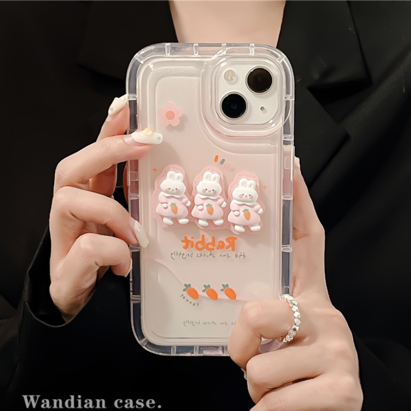 Ốp Điện Thoại Mềm Chống Sốc Hình Thỏ 3D Cho Iphone 11 Pro Max 12 13 14 Pro Max 6 6S 7 8 Plus X Xr Xs Max 12 13 Mini Se
