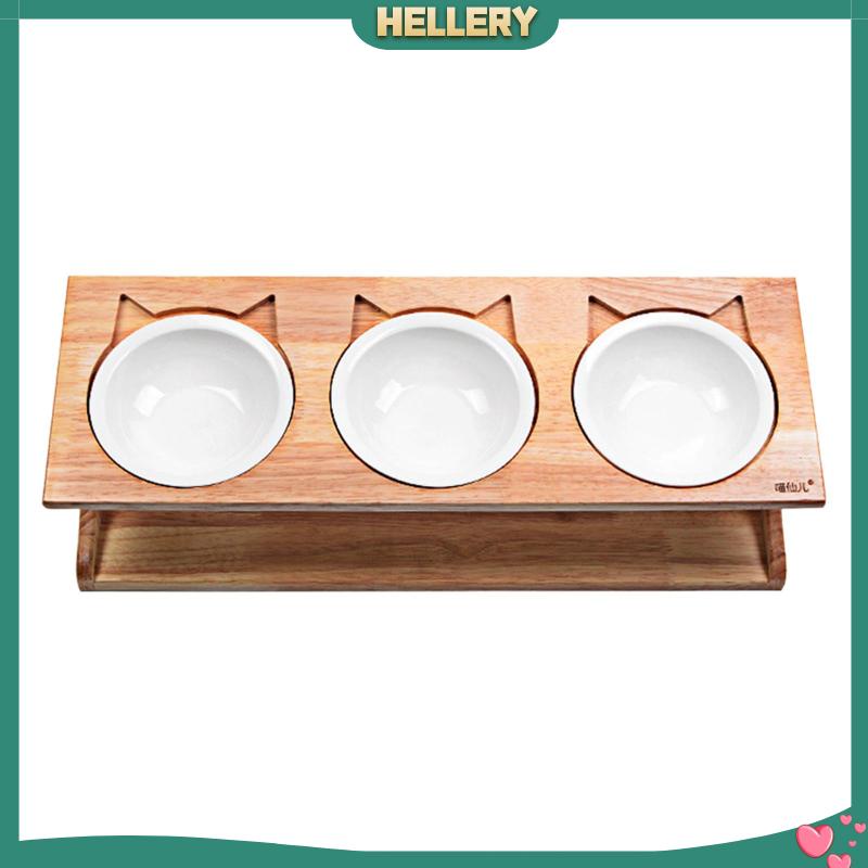 Bát Gỗ Đựng Thức Ăn Cho Mèo 3 Trong 1