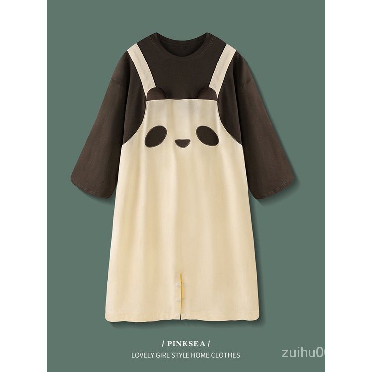 Đầm Ngủ Một Mảnh Cotton Thoải Mái In Họa Tiết Gấu Trúc Dễ Thương Phong Cách Nhật Bản Cho Nữ cxbzuiniu.vn4.5