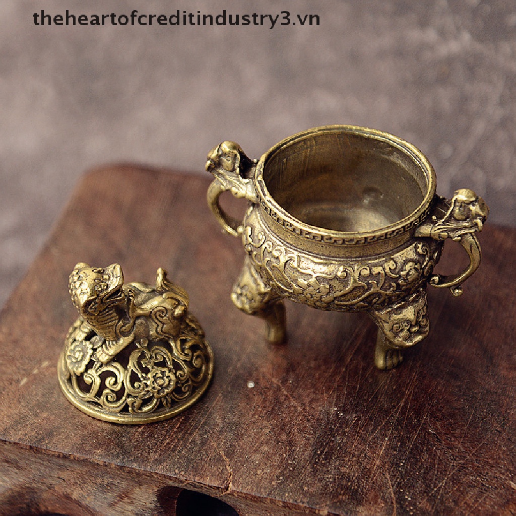 Đế Đốt Trầm Hương Mini Bằng Đồng Thau Hình Hoa Sen Bỏ Túi