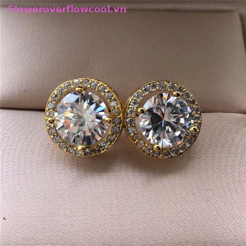 Bông Tai Tròn Đính Đá Thời Trang Cho Nữ