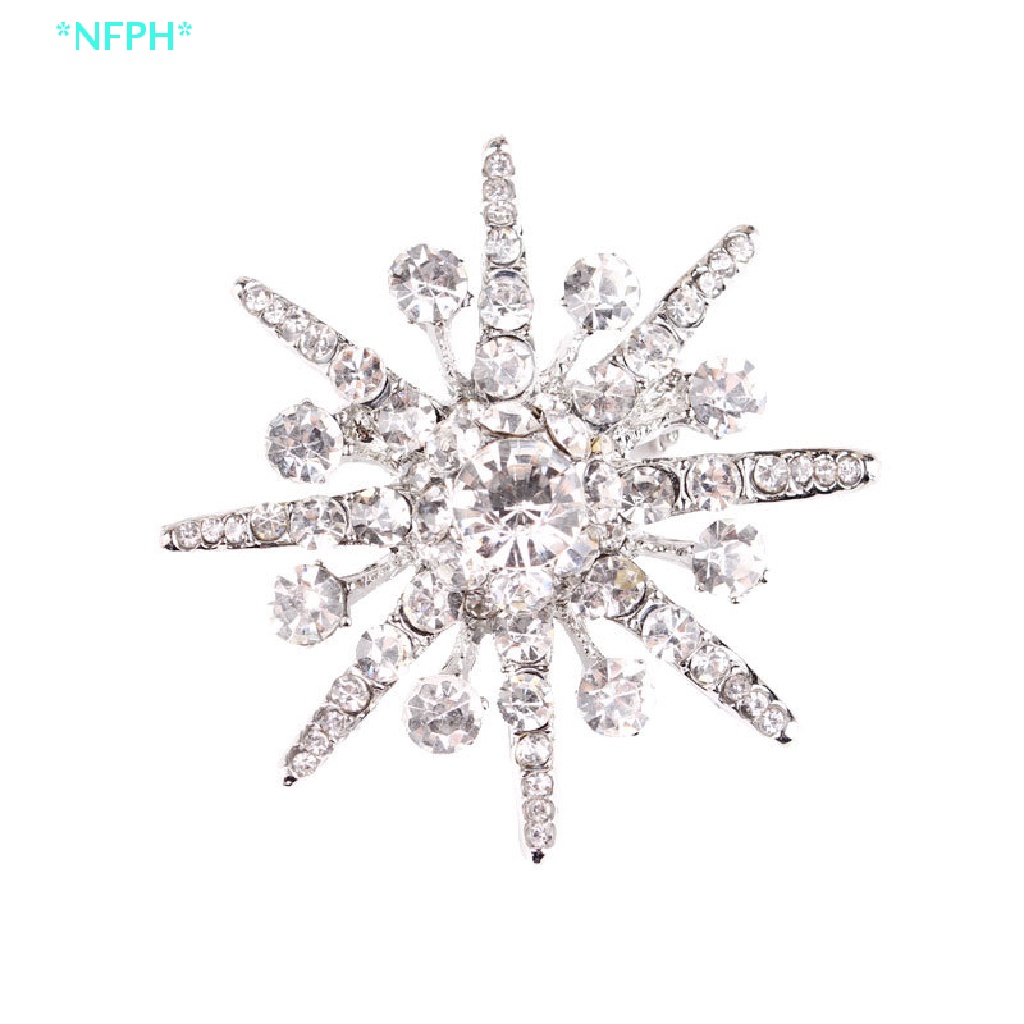 Ghim Cài Áo Hình Bông Tuyết Đính Đá Phong Cách Cổ Điển Dành Cho Nam Và Nữ Mới