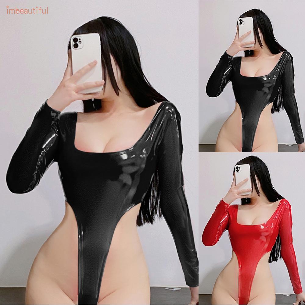 【IMBUTFL】Womens Bodysuit Lingerie M~XL Playsuit Romper Slim Solid Color Bright Fitting | BigBuy360 - bigbuy360.vn