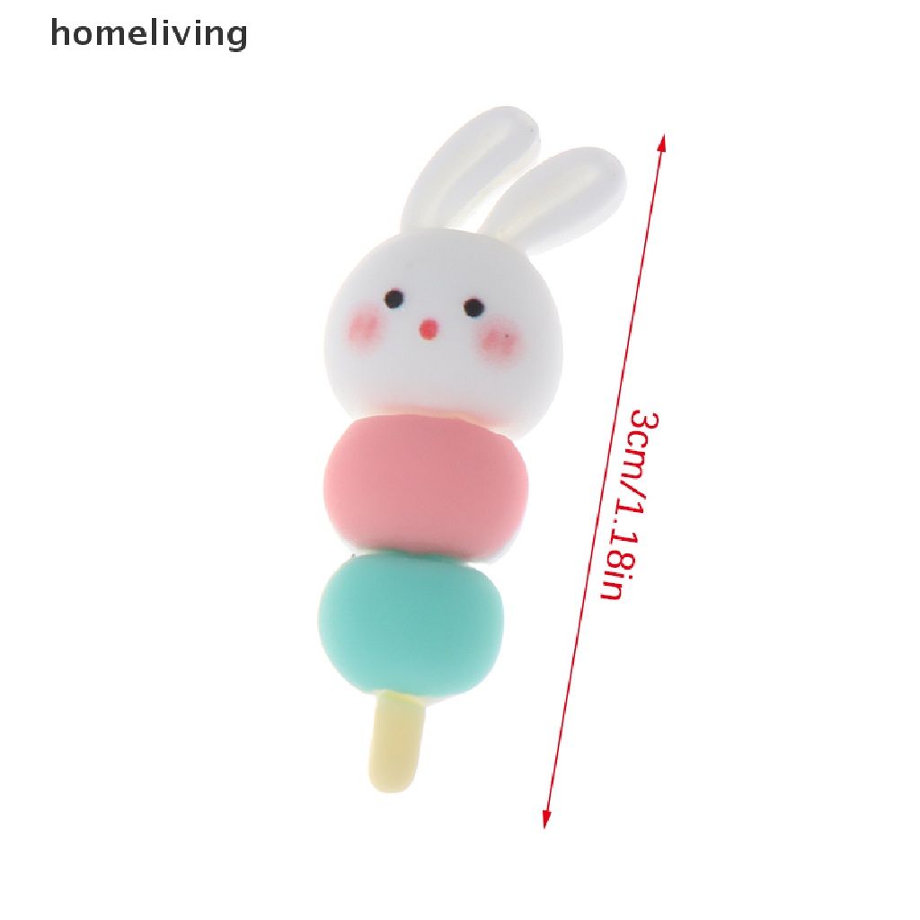 Set 3 Xiên Gỗ Hình Thỏ Nhiều Màu Sắc Trang Trí Nhà Búp Bê