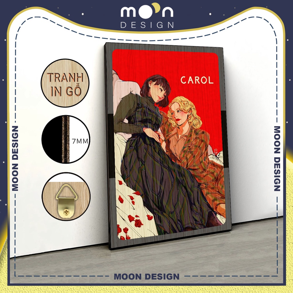Tranh in gỗ trang trí nội thất Sandra Bullock Carol Art decor phòng ngủ phòng khách văn phòng