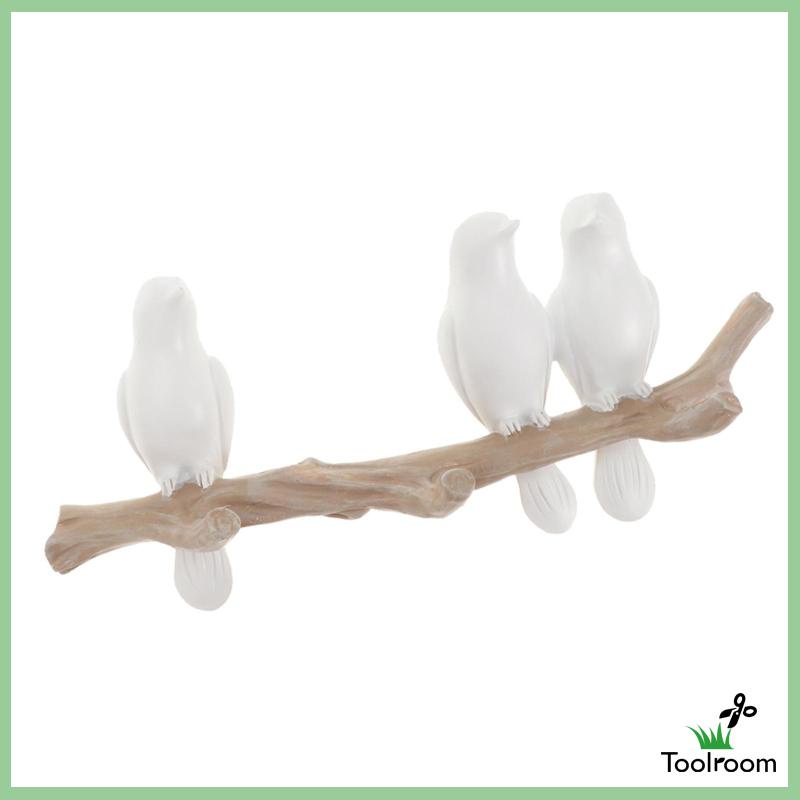 Set 2 Móc Treo Áo Khoác Gắn Tường Bằng Nhựa Resin Hình Chú Chim