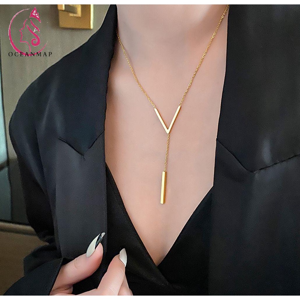 Vòng cổ Hình Chữ V Phong Cách Vintage Thời Trang Dành Cho Nữ|Vòng cổ Phong Cách Hàn Quốc