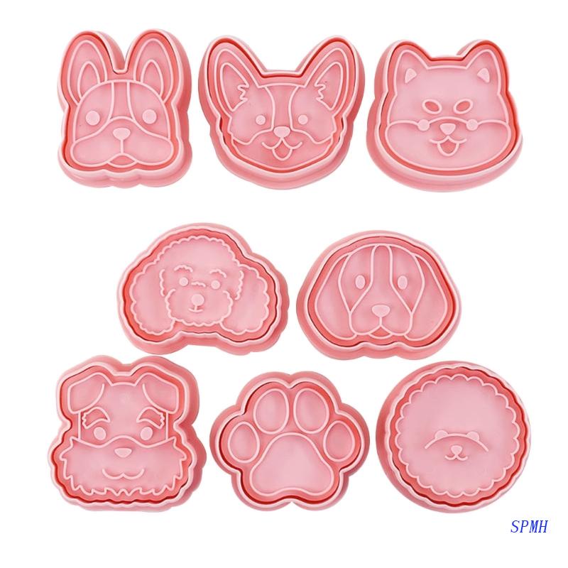 Set 8 Khuôn Nhấn Làm Bánh Quy Hình Chú Chó Hoạt Hình