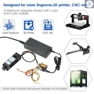 2 Pin to 3 Pin Laser Module Adapter Board Laser 3-interface Engraving Machine Conversion Board with 2-pin and 3-pin Cables for Laser Engraver 3D Printer CNC Mill