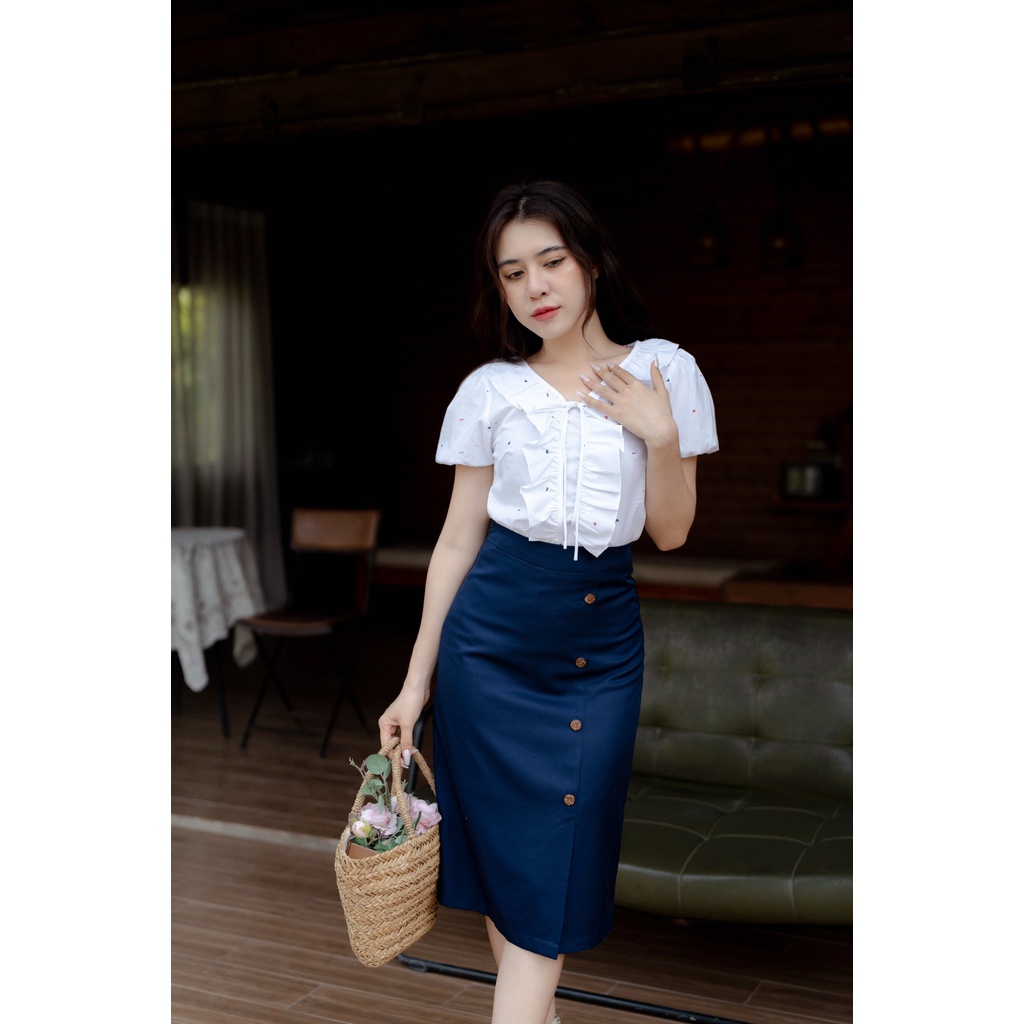 Chân váy dài Lani Button Side Skirt