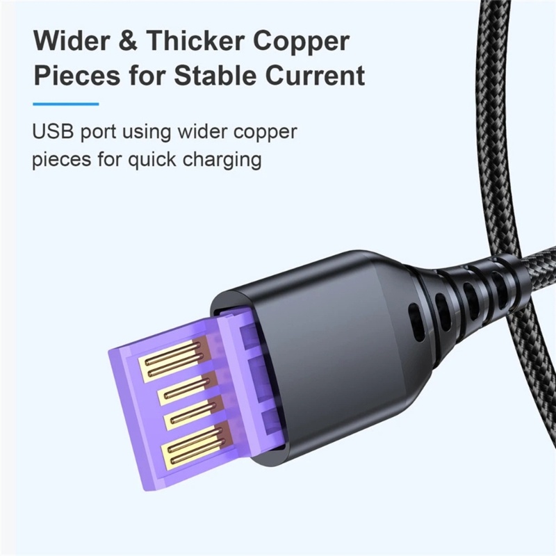 Cáp Sạc USB Micro USB 5A Cho Điện Thoại Đèn LED Xanh Lá