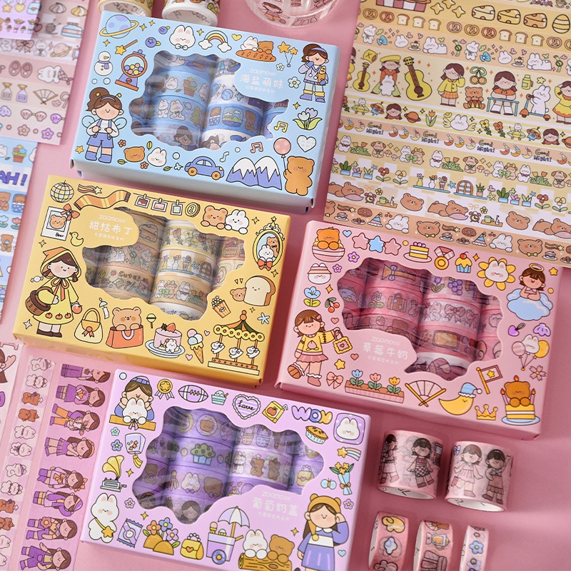 Bộ 20 Cuộn Băng Keo Dán Trang Trí Sổ Tay Thiết Kế Dễ Thương