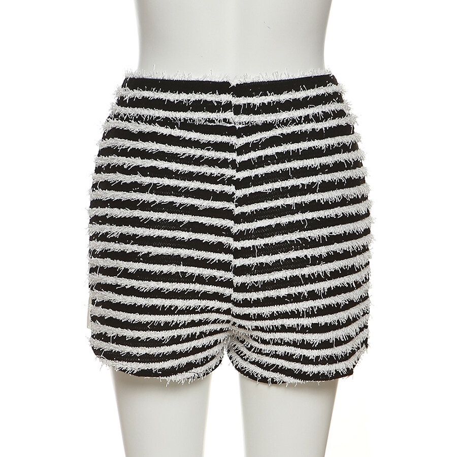 Quần Short Lưng Cao Kẻ Sọc Phong Cách Đường Phố Mỹ Thời Trang Cho Nữ