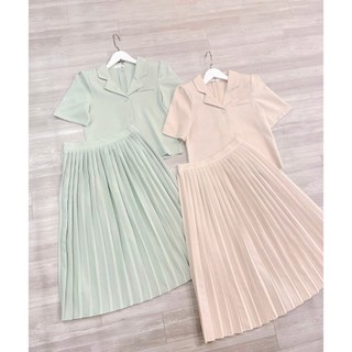 Set áo vest tn váy dập ly set38