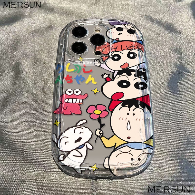 ✅Ốp Điện Thoại Mềm Trong Suốt Chống Sốc Hình Shin-Chan / Khủng Long Cho Iphone14 / promaxxr 11xs / 8p 71213