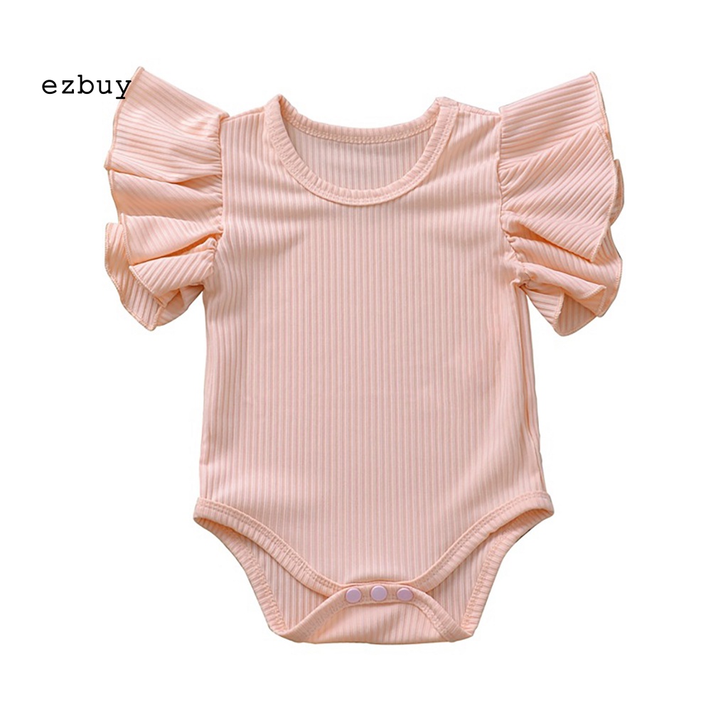 Bộ Áo Liền Quần Màu Trơn Mềm Mại Dành Cho Bé Gái