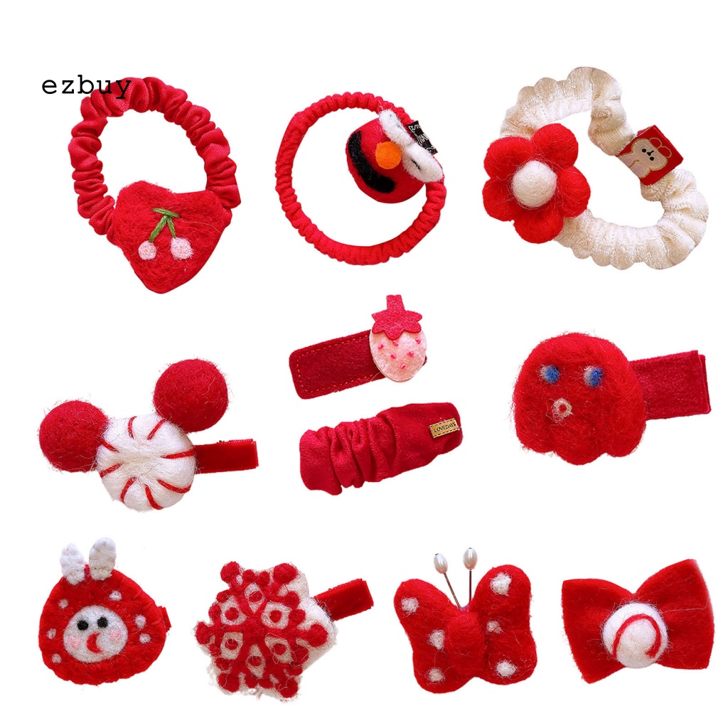 Kẹp Tóc Vải Hình Đầm Năm Mới Dễ Thương Cho Bé Gái