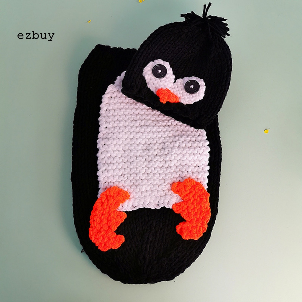 Bộ Đồ Quấn Em Bé Sơ Sinh In Họa Tiết Chim Cánh Cụt Đa Năng Dùng Làm Đạo Cụ Chụp Ảnh