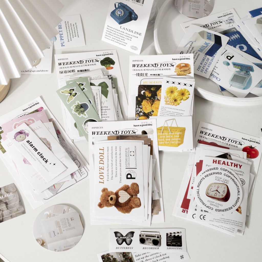 Set sticker 40 tấm WEEKEND TOYS nhiều màu siêu xinh