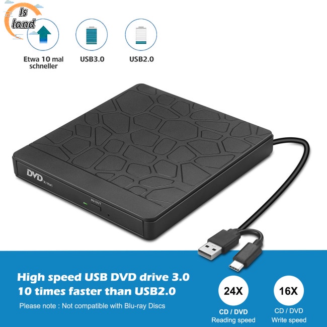 Ổ Đĩa Dvd Gắn Ngoài Kết Nối Usb 3.0 Cho Máy Tính