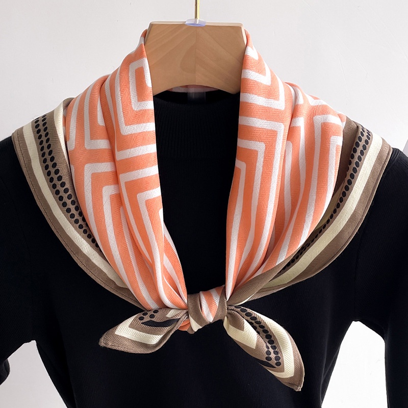 Khăn Choàng Cổ Vải Lanh Cotton Mỏng Họa Tiết Hình Học Đơn Giản Cho Nữ