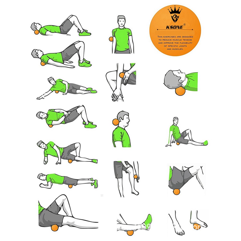 Set 2 Quả Bóng Mát Xa Giảm Đau KSONE 6.3cm 5 &amp; 6Cm