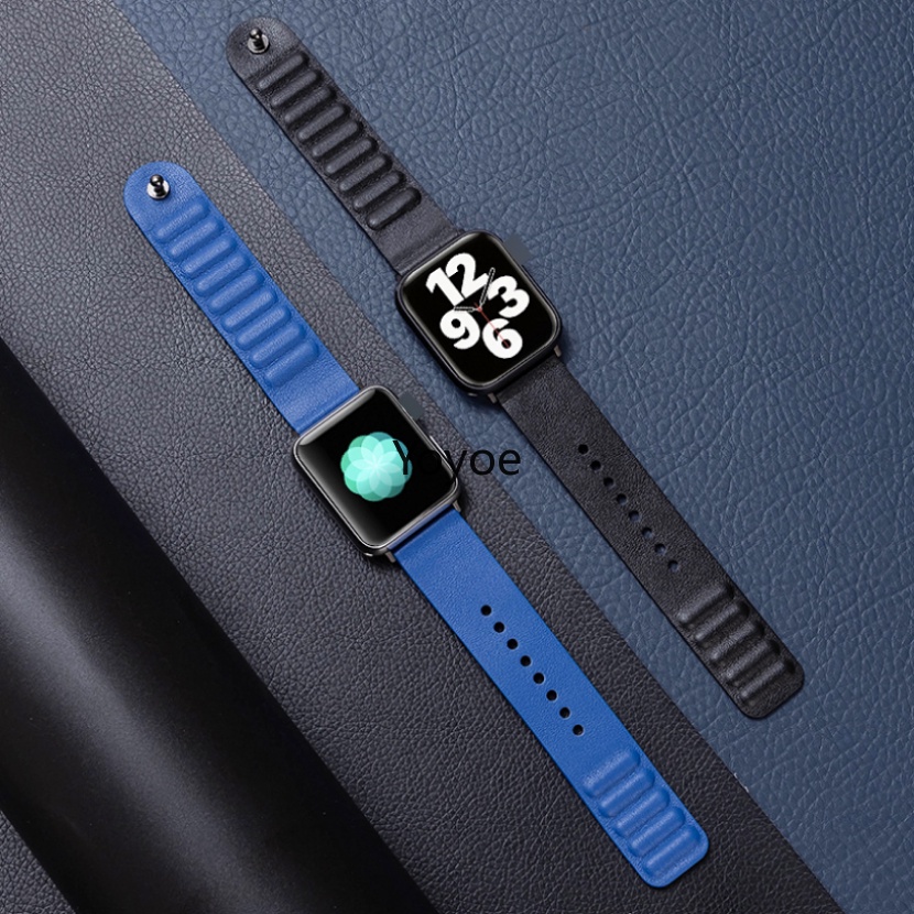 Dây Đeo Bằng Da Có Khóa Nam Châm 49mm 45mm 44mm 40mm 41mm 42mm 38mm Cho iWatch Series 8 Ultra 7 6 5 SE 4 3 2 1