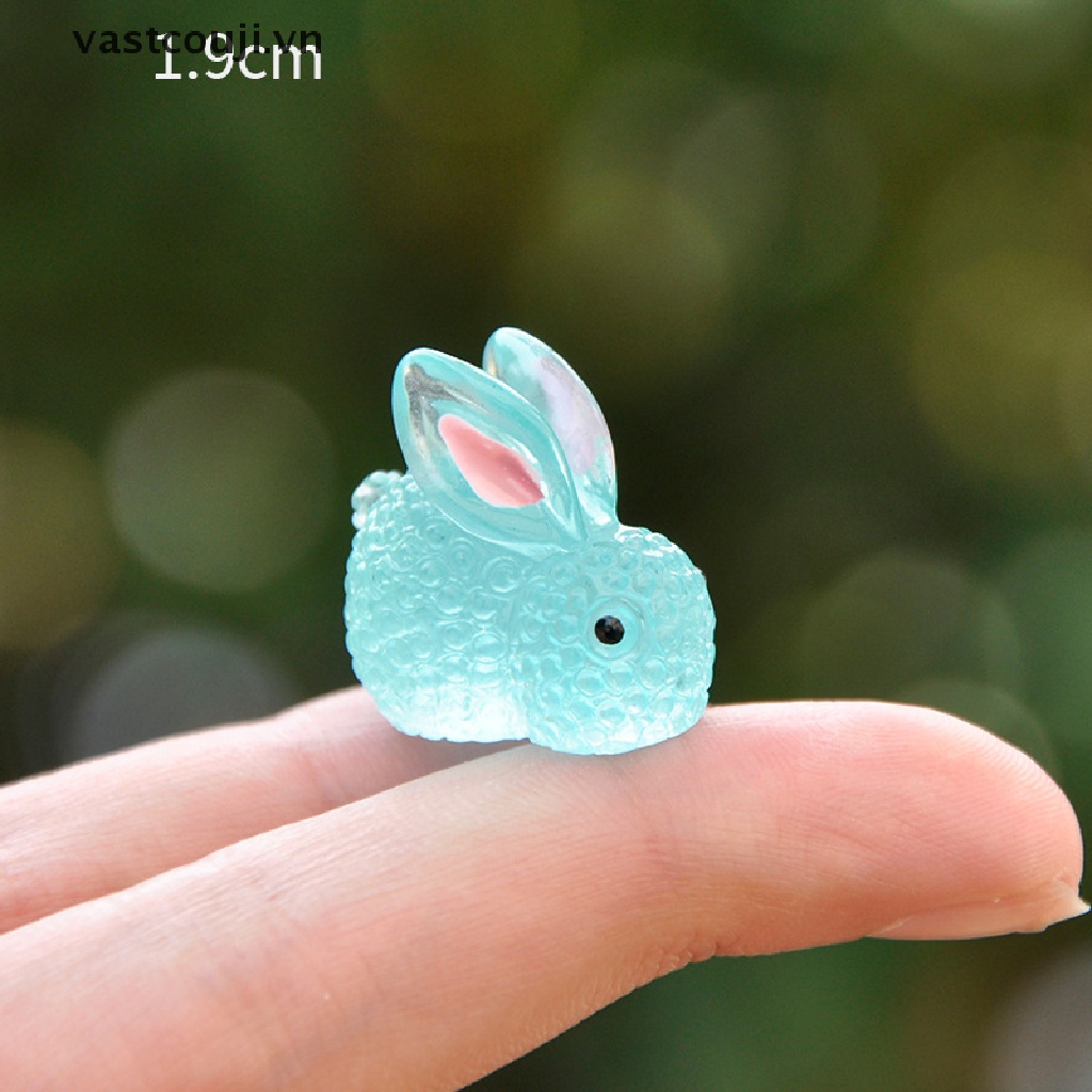 1 Mô Hình Thỏ VASTJI Mini Bằng Nhựa Phát Quang Trang Trí Tiểu Cảnh