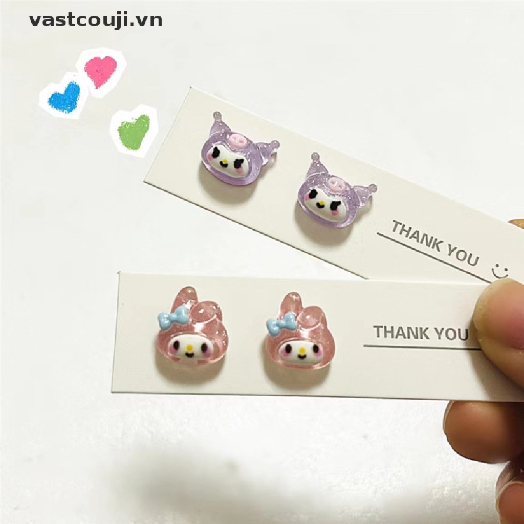 Vastji Sanrio Bông Tai Mini Bằng Nhựa Mềm Phong Cách Harajuku Đáng Yêu Cho Nữ