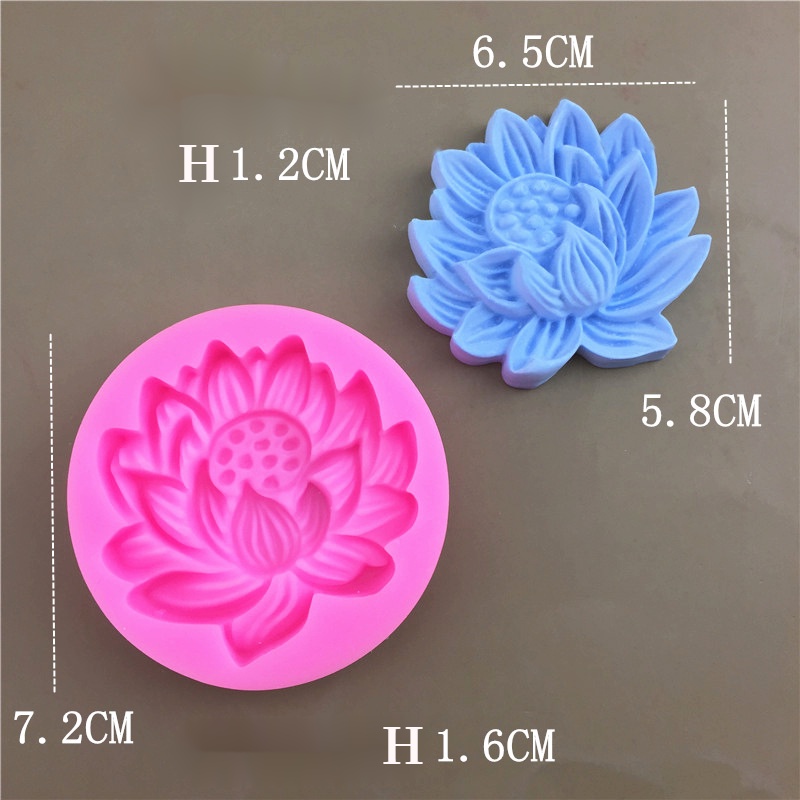 Khuôn Làm Bánh / Xà Phòng / Nến Hình Hoa Sen 3D Bằng Silicone DIY