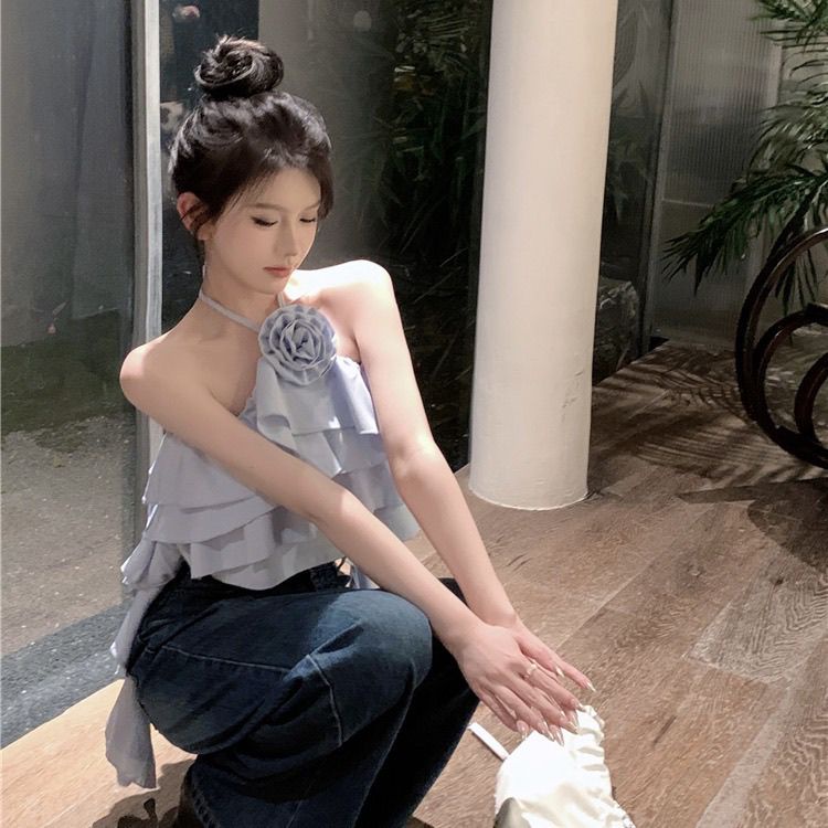 Áo Hai Dây Dáng Ôm Ngắn Phong Cách Thời Trang Mới 2023