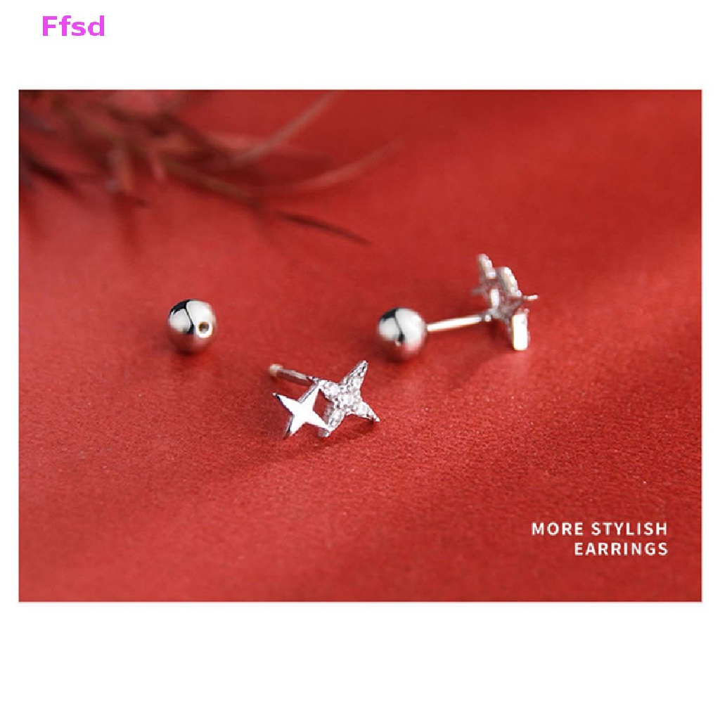 1 Đôi Khuyên Tai Đính Đá Zircon Hình Ngôi Sao Thời Trang Cho Nữ