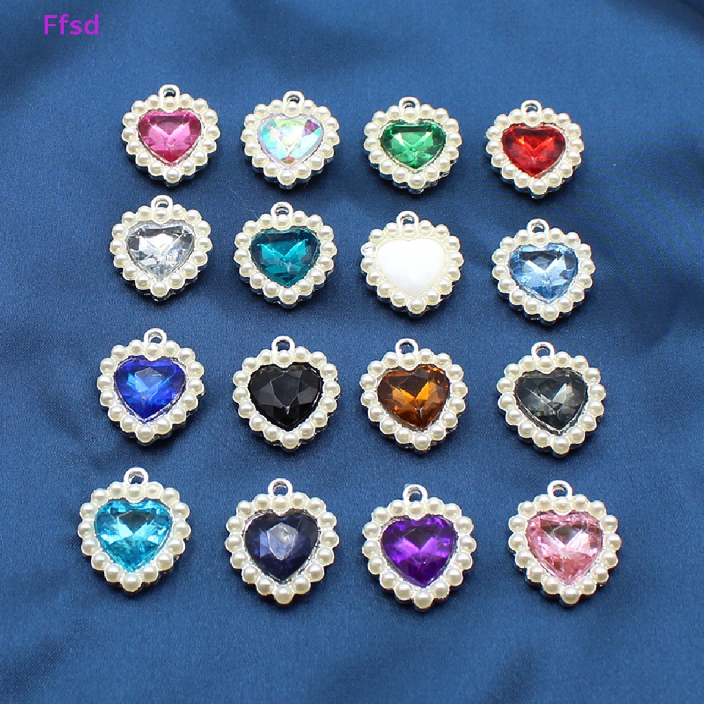 Mặt Ngọc Trai Kim Loại Hình Trái Tim 21 * 18MM Tự Trang Trí Quần Áo