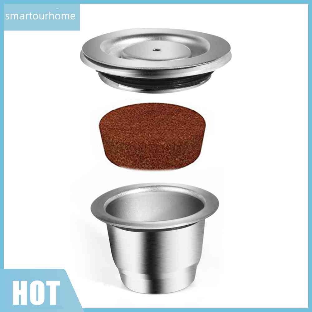 Viên Nén Cà Phê Bằng Thép Không Gỉ Tái Sử Dụng Được Kèm Tamper Cho Nespresso