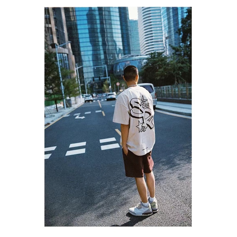 Áo Thun Tay Ngắn Cổ Tròn In Chữ STA X Rm-8-SR series Guochao Đơn Giản Thời Trang Xuân Hè Cho Nam Và Nữ