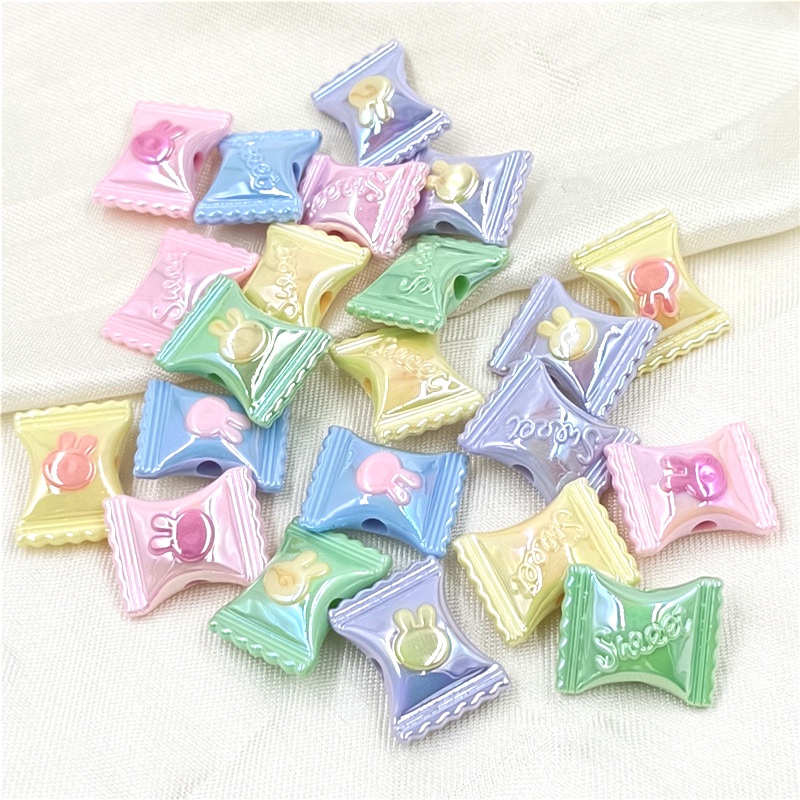 Bộ 5 Hạt Xâu Chuỗi Hình Thỏ Hai Màu Sắc