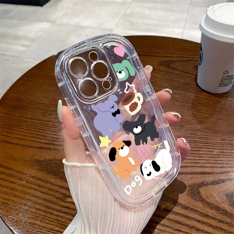 Ốp Điện Thoại TPU Silicon Mềm Chống Sốc Hình Chú Cún Cho Iphone 14 Plus 13 Pro Max 12 Mini 11 X Xs Xr 8 7