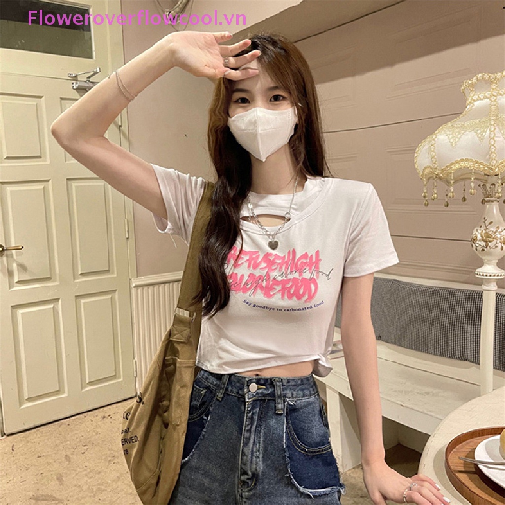 Áo Croptop Tay Ngắn Cổ Tròn In Họa Tiết Vintage Thời Trang Mùa Hè Cho Nữ
