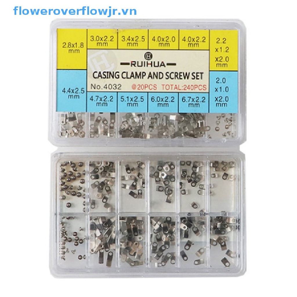 Bộ 240 Ốc Vít 10 Kích Cỡ Thay Thế Sửa Chữa Đồng Hồ ETA 2824 2834 2826 2836