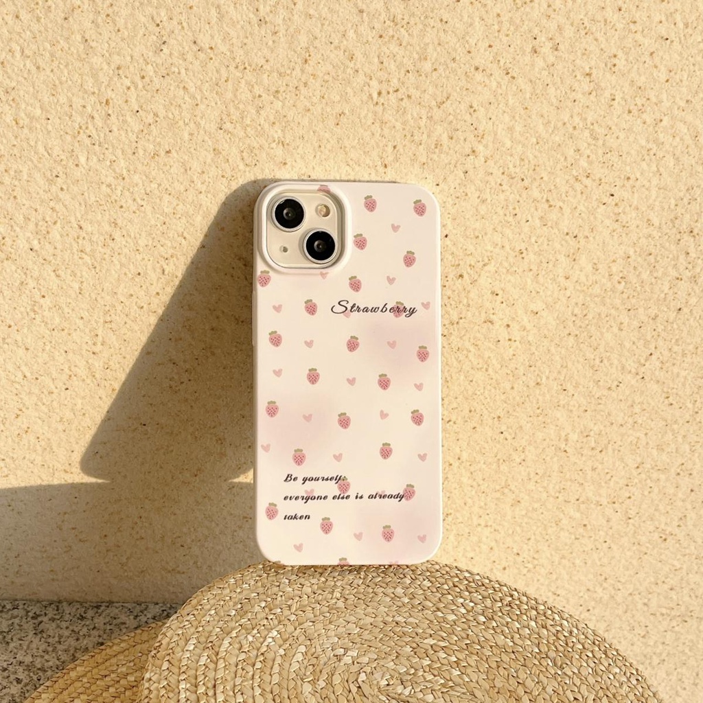 Ốp Điện Thoại Silicon TPU Mềm Hình Dâu Tây Đơn Giản Chống Sốc Chống Rơi Cho iPhone 14 Pro Max 13 12 11