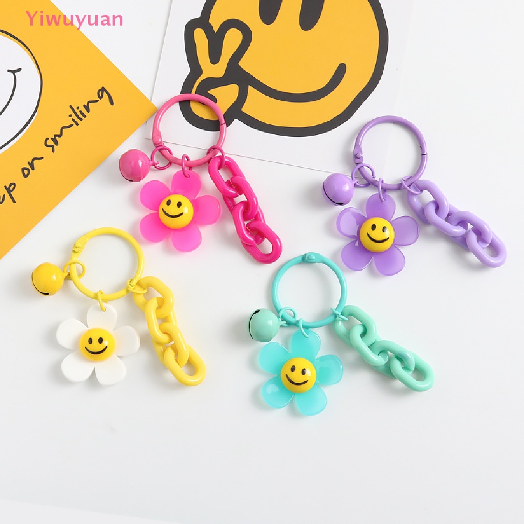 1 Móc Khóa Acrylic Hình Hoa Hướng Dương Mặt Cười Nhiều Màu Sắc Dễ Thương Mới